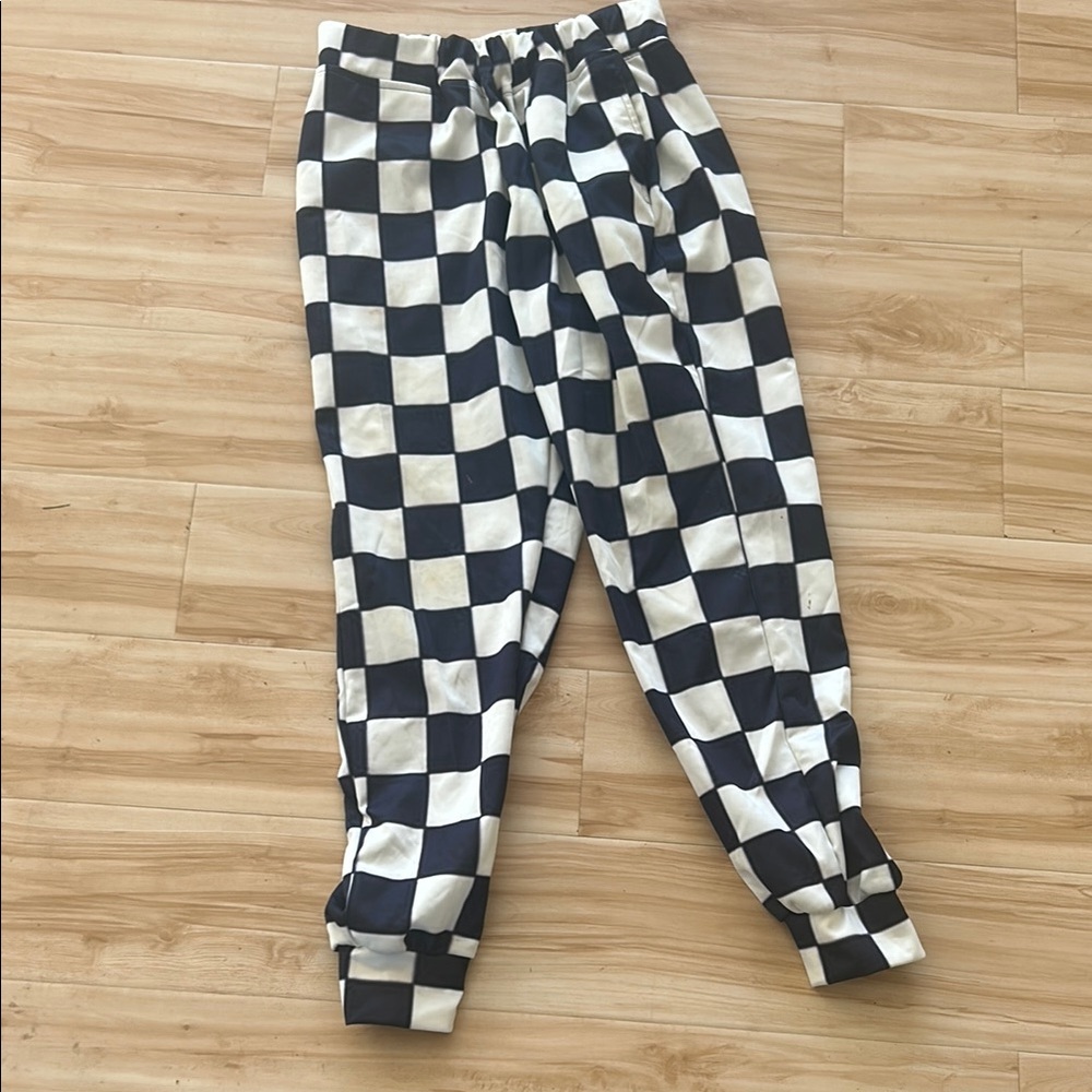 Kids girl/boy unisex Checkered Black and White Pants
